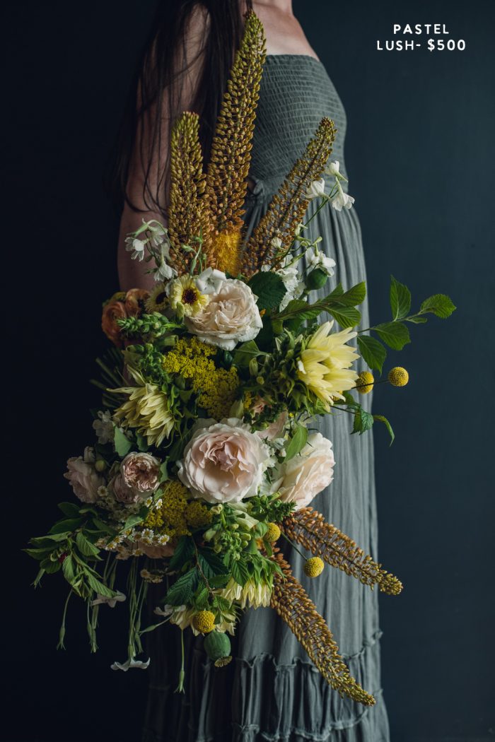 lush pastel elopement bouquet