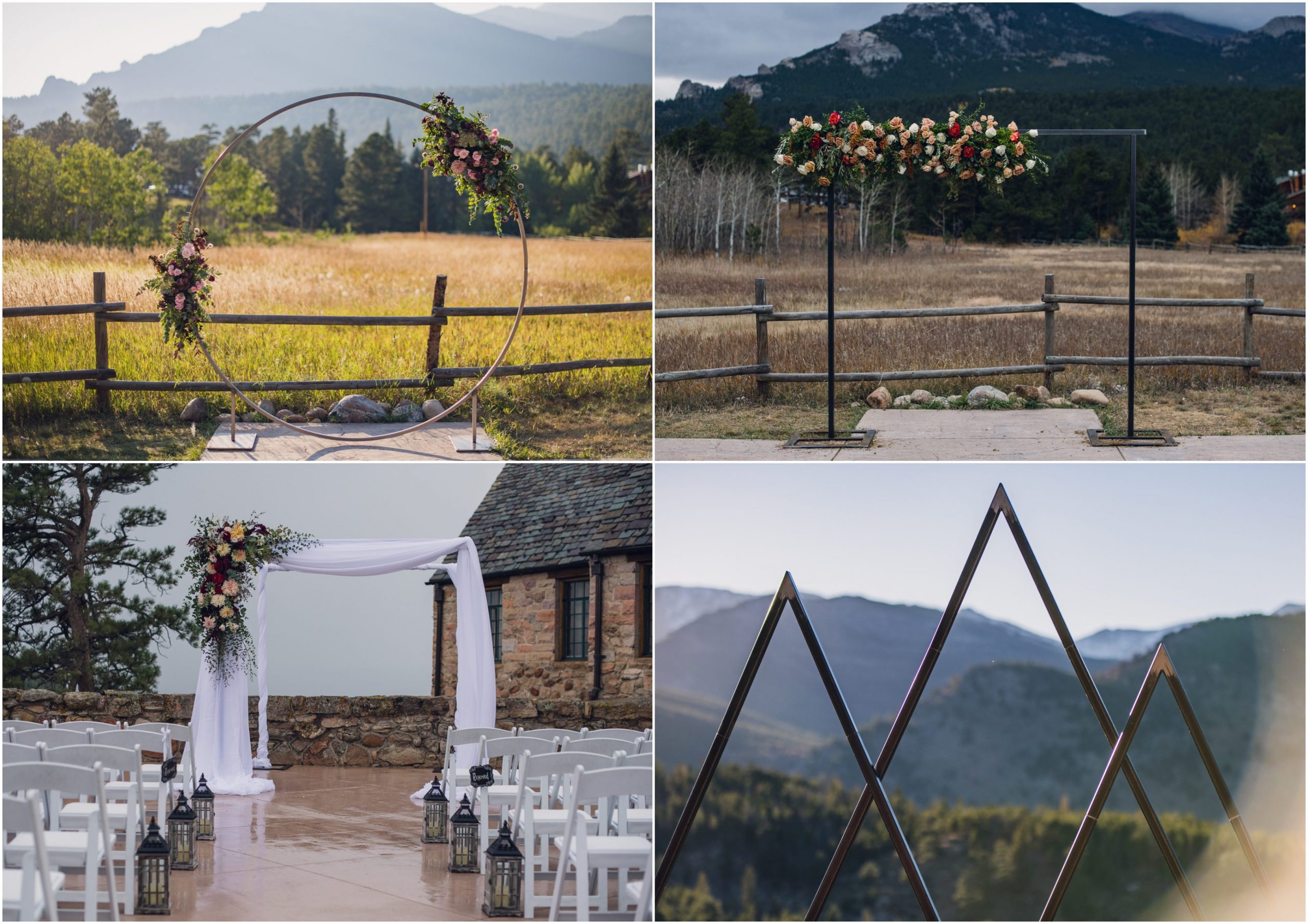 steel arch shapes for colorado wedding ceremony